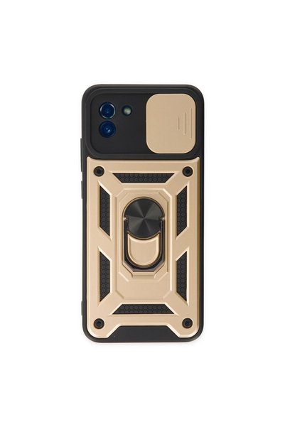 Generic Brand Samsung Galaxy A03 Case Pars Silicone with Lens Ring - Gold