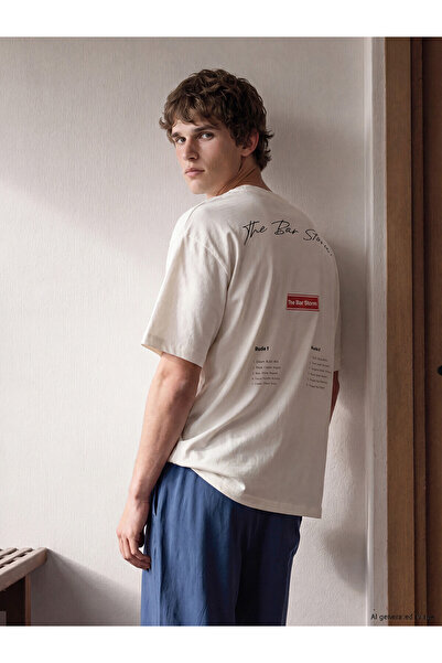 LC Waikiki Xside White Crew Neck Printed Men's T-Shirt