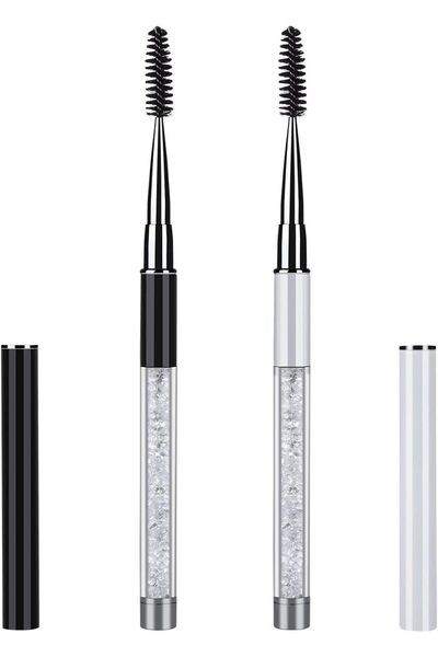 Arabest 2-Piece Eyelash Brushes,Black Mascara Applicators with Tube,Portable ...