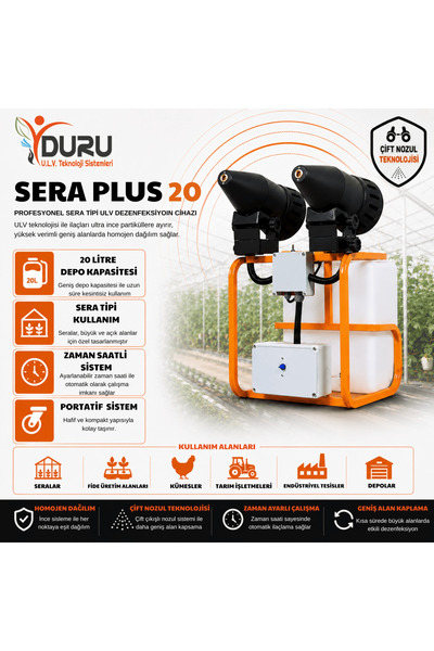 Duru Sera Plus 20 20 L Sera Tipi Karıştırıcılı Elektrikli ULV Cihazı İlaçlama...