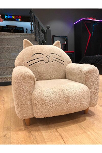 CFFM Çocuk koltuğu, peluş çocuk koltuğu, mini berjer, kedi figürlü koltuk, ke...