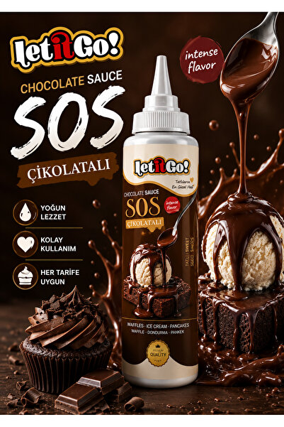 LET IT GO ÇİKOLATA AROMALI SOS 300 GR *WAFFLE* KREP*PANKEK* TRİLİÇE SOSU