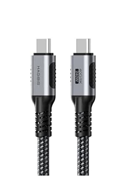 Hagibis كابل USB 4، كابل شحن سريع USB C إلى USB C بقوة 240 واط مع تقنية الجرا...