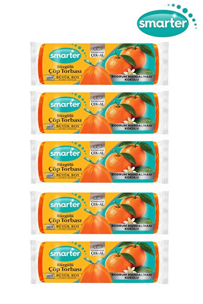SMARTER 5 Adet Büyük Büzgülü Mandalina K. Çöp Torbası (Çöp Poşeti)
