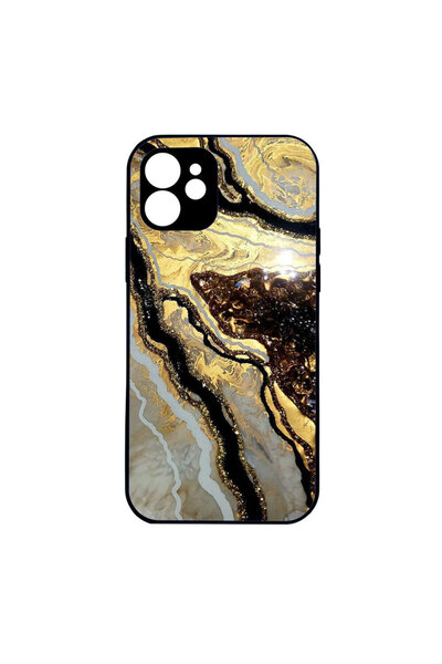 4TECH Θήκες κινητών μαρμάρινες χρυσές για iPhone 15 Plus