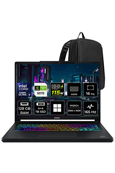 MSI Crosshair 16 Max HX Intel Core Ultra 9 290HX Plus RTX 5070 8GB 115W 128GB...