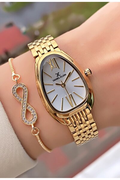 Daniel Klein Gold Color - Women's Wristwatch - with Endless Bracelet Gift 010...