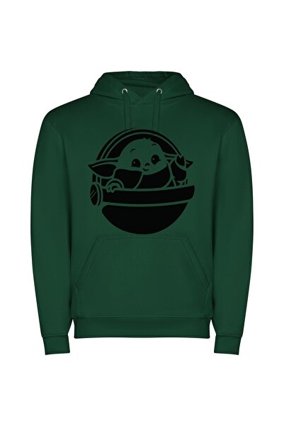 iLovePrints Bowl Baby Yoda Delight Φούτερ με κουκούλα σε χρώμα Πράσινο