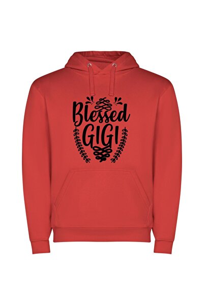 iLovePrints Sacred Bliss SVG Collection Φούτερ με κουκούλα σε χρώμα Κόκκινο