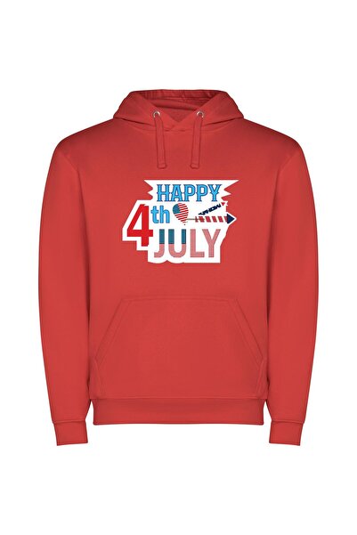 iLovePrints Stars & Stripes Splendor Φούτερ με κουκούλα σε χρώμα Κόκκινο