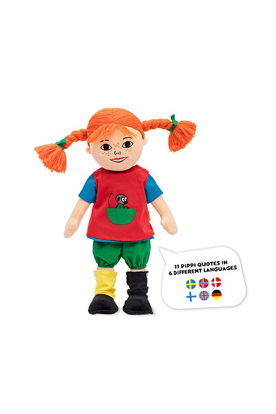 Micki Păpușă Pippi Ciorapi Lungi moale și vorbitoare, 40 cm, jucărie de pluș ...