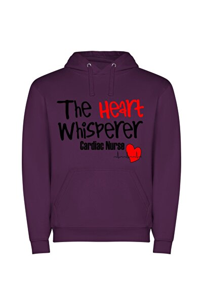 iLovePrints Whispering Heart Logo Inspired Φούτερ με κουκούλα σε χρώμα Μωβ