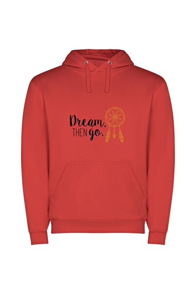iLovePrints Enchanting Dream Escape Φούτερ με κουκούλα σε χρώμα Κόκκινο