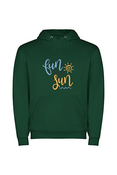 iLovePrints Sunny Blissful Escapades Φούτερ με κουκούλα σε χρώμα Πράσινο