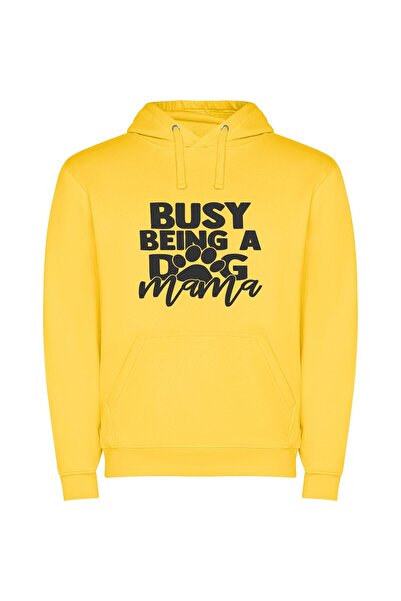 iLovePrints Pawsome Mama Hustle Φούτερ με κουκούλα σε χρώμα Κίτρινο