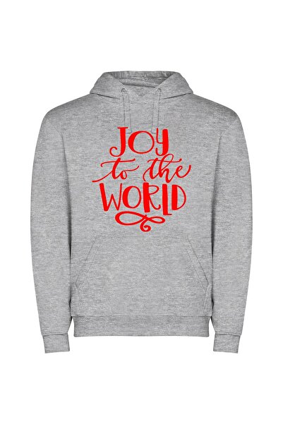 iLovePrints Joyful World Wallpaper Φούτερ με κουκούλα σε χρώμα Γκρι