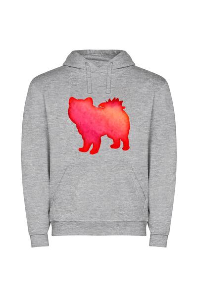 iLovePrints Flaming Canine Phoenix Φούτερ με κουκούλα σε χρώμα Γκρι
