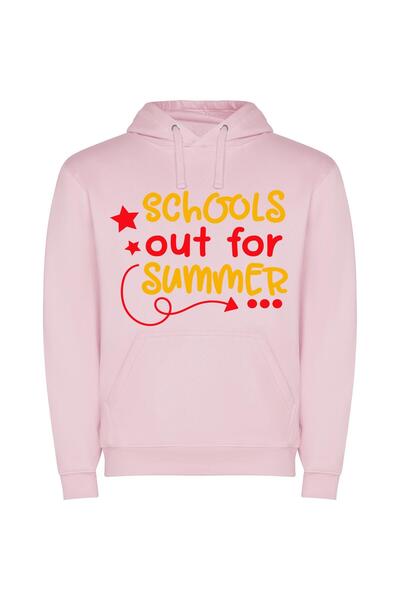 iLovePrints Summer School's Final Bell Φούτερ με κουκούλα σε χρώμα Ροζ