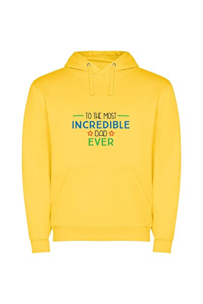 iLovePrints Incredible Dad, Unforgettable Love Φούτερ με κουκούλα σε χρώμα Κί...