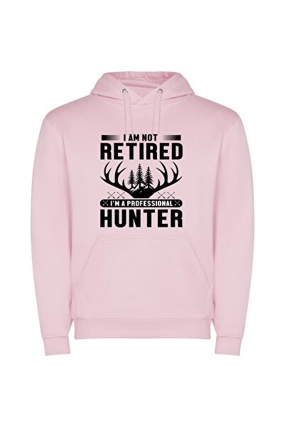 iLovePrints Savage Pursuit: Professional Hunter Φούτερ με κουκούλα σε χρώμα Ροζ