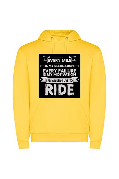iLovePrints Evermotion: Mile by Mile Φούτερ με κουκούλα σε χρώμα Κίτρινο