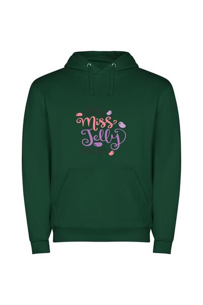 iLovePrints Bean Girl's Colorful Delight Φούτερ με κουκούλα σε χρώμα Πράσινο