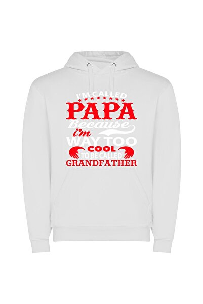 iLovePrints Cool Dad Sign Φούτερ με κουκούλα σε χρώμα Λευκό