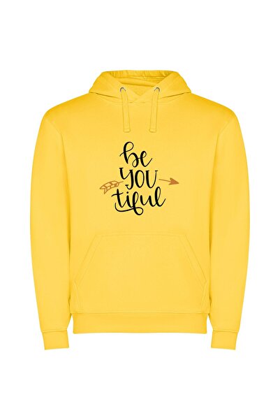 iLovePrints Beaut Arrow Elegance Φούτερ με κουκούλα σε χρώμα Κίτρινο