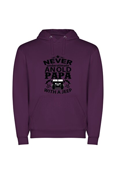 iLovePrints Ageless Patriot Jeep Pride Φούτερ με κουκούλα σε χρώμα Μωβ