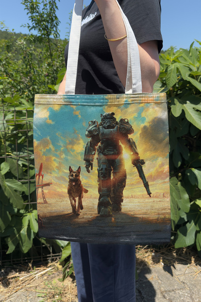 ZipZap Fallout V1 Double-Sided Canvas Print Tote Bag Computer Gaming Video Game