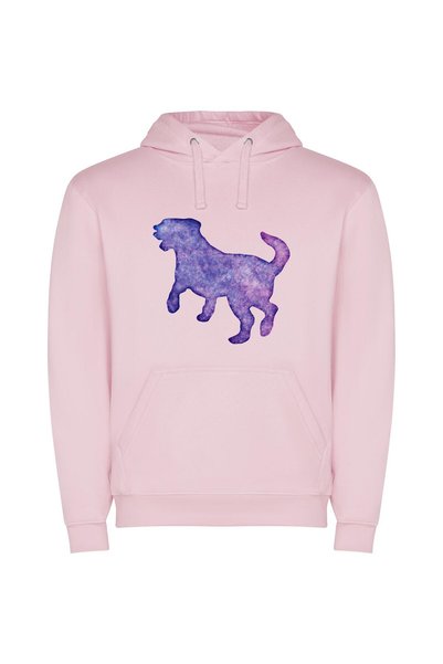 iLovePrints Purple Metal Dog Silhouette Φούτερ με κουκούλα σε χρώμα Ροζ