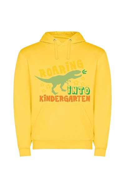 iLovePrints Kindergarten Roaring Fun Φούτερ με κουκούλα σε χρώμα Κίτρινο