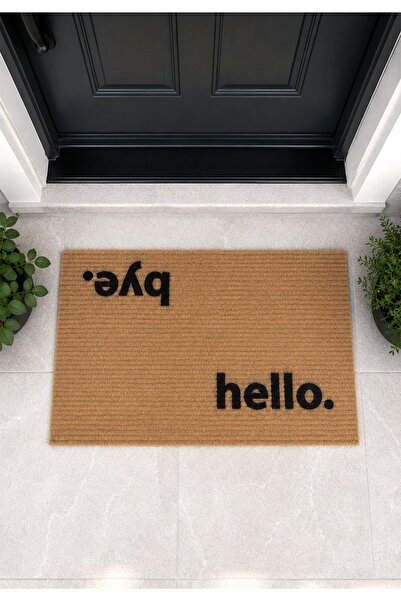 homepera Vena Hello Bye Paspas - Dış Kapı Paspası Kapı Önü Paspası 40x60