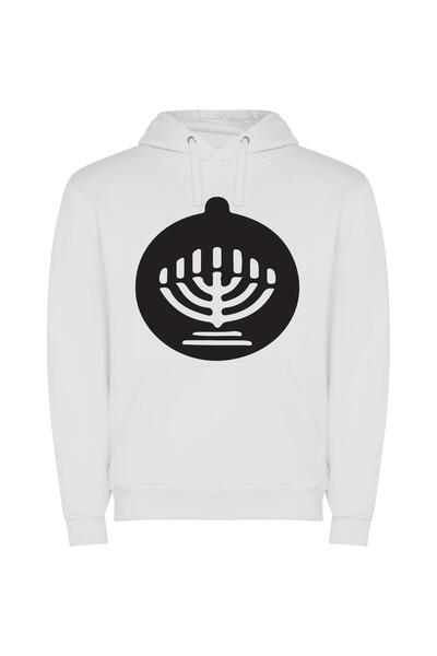 iLovePrints Ethereal Judaic Symbolism Φούτερ με κουκούλα σε χρώμα Λευκό