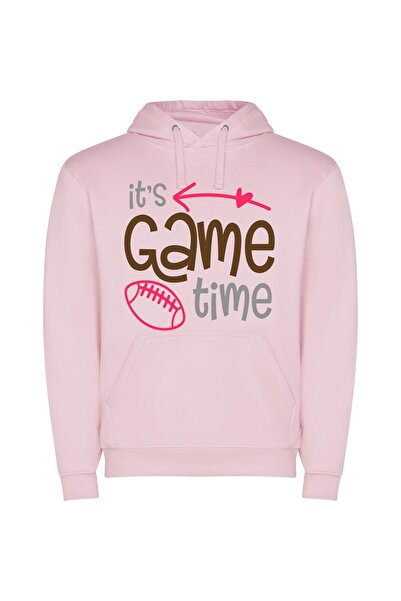 iLovePrints Game On: Football Fantasia Φούτερ με κουκούλα σε χρώμα Ροζ