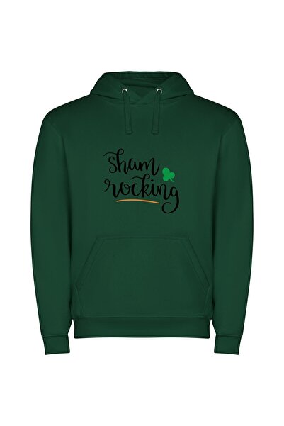 iLovePrints Shamrock Inspired Handwriting Art Φούτερ με κουκούλα σε χρώμα Πρά...