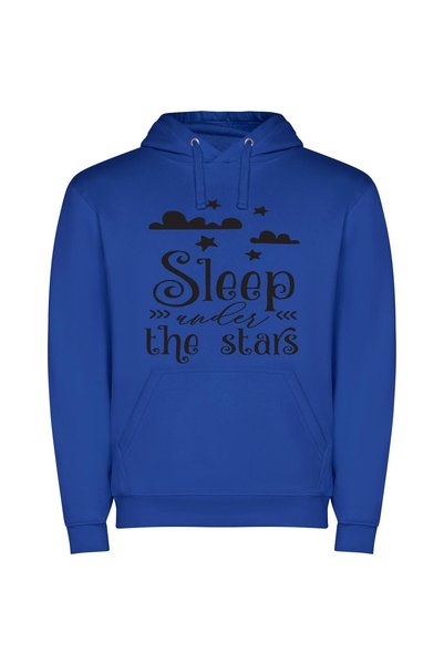iLovePrints Starry Slumber Love Φούτερ με κουκούλα σε χρώμα Μπλε