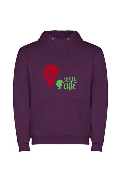 iLovePrints Colorful Charm: Cute Edition Φούτερ με κουκούλα σε χρώμα Μωβ