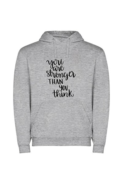 iLovePrints Unleash Inner Strength Φούτερ με κουκούλα σε χρώμα Γκρι