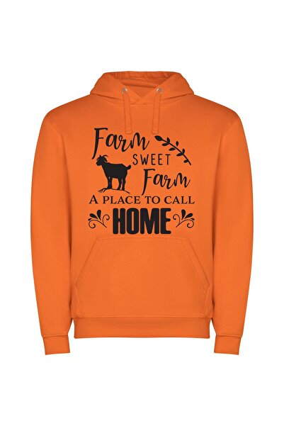 iLovePrints Sweeter Farming Homestead Φούτερ με κουκούλα σε χρώμα Πορτοκαλί