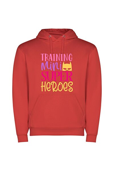 iLovePrints Mumi's Superhero Training Φούτερ με κουκούλα σε χρώμα Κόκκινο