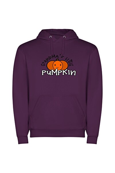 iLovePrints Pumpkin Delightful Halloween Decor Φούτερ με κουκούλα σε χρώμα Μωβ