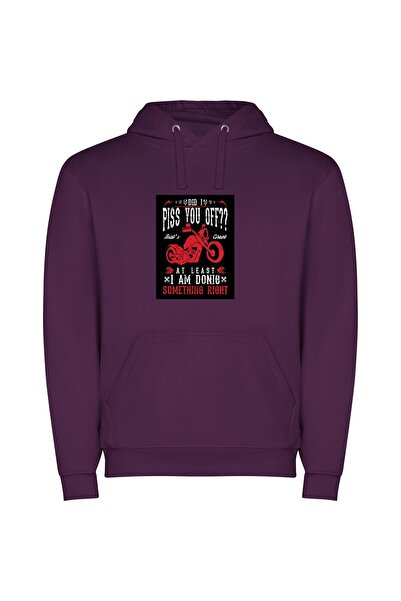iLovePrints Fiery Motorcycle Obsession Φούτερ με κουκούλα σε χρώμα Μωβ