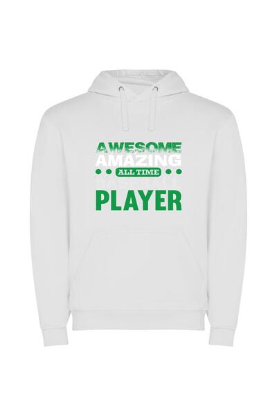 iLovePrints Stunning Baseball Awesome Player Φούτερ με κουκούλα σε χρώμα Λευκό