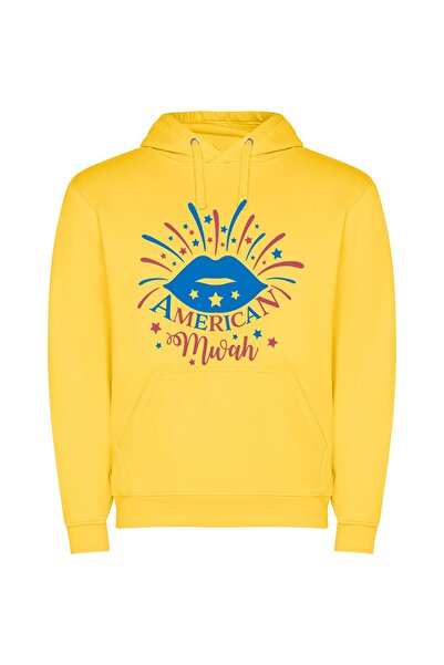 iLovePrints Star-Spangled Americana Spectacle Φούτερ με κουκούλα σε χρώμα Κίτ...