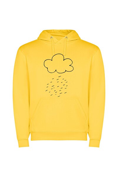 iLovePrints Torrential Rainstorm Envelopes Φούτερ με κουκούλα σε χρώμα Κίτρινο