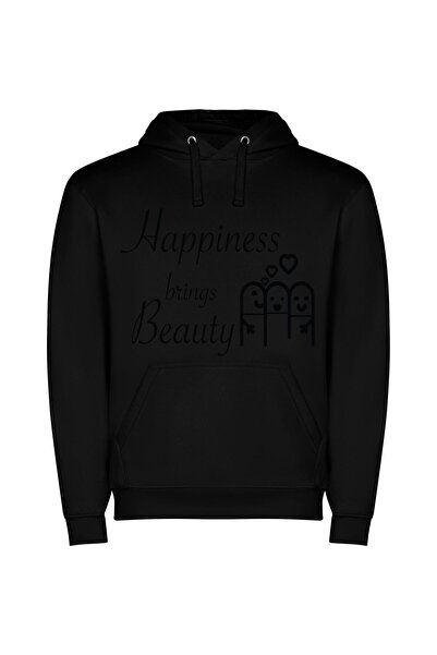 iLovePrints Joyful Shades of Life Φούτερ με κουκούλα σε χρώμα Μαύρο