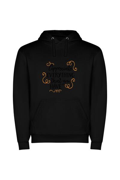 iLovePrints Grateful Elegance: Cherish, Enchant, Enlighten Φούτερ με κουκούλα...