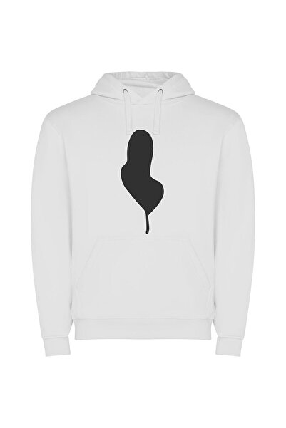 iLovePrints Elegant Shadow Woman Portrait Φούτερ με κουκούλα σε χρώμα Λευκό