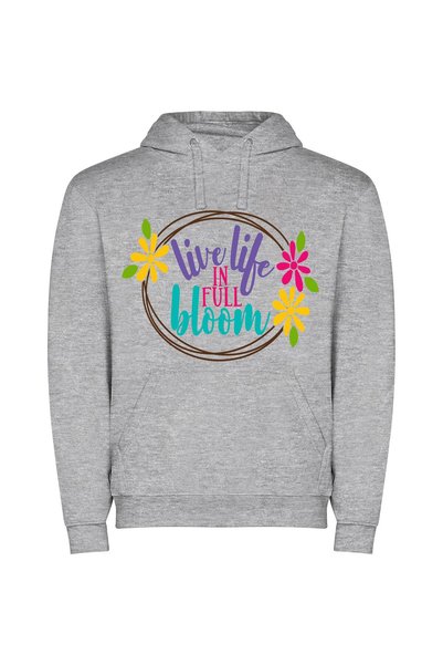 iLovePrints Blossoming in Full Bloom Φούτερ με κουκούλα σε χρώμα Γκρι